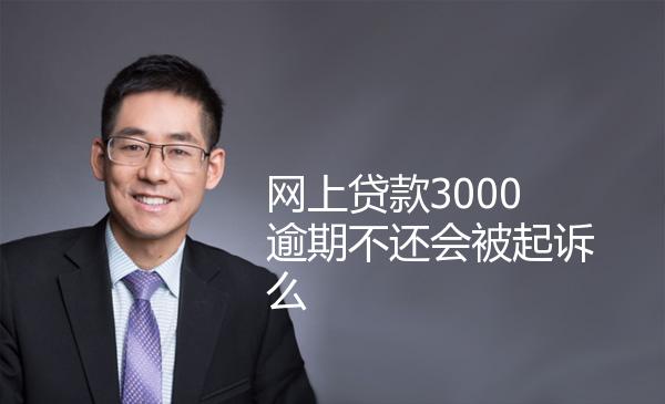 网上贷款3000逾期不还会被起诉么 